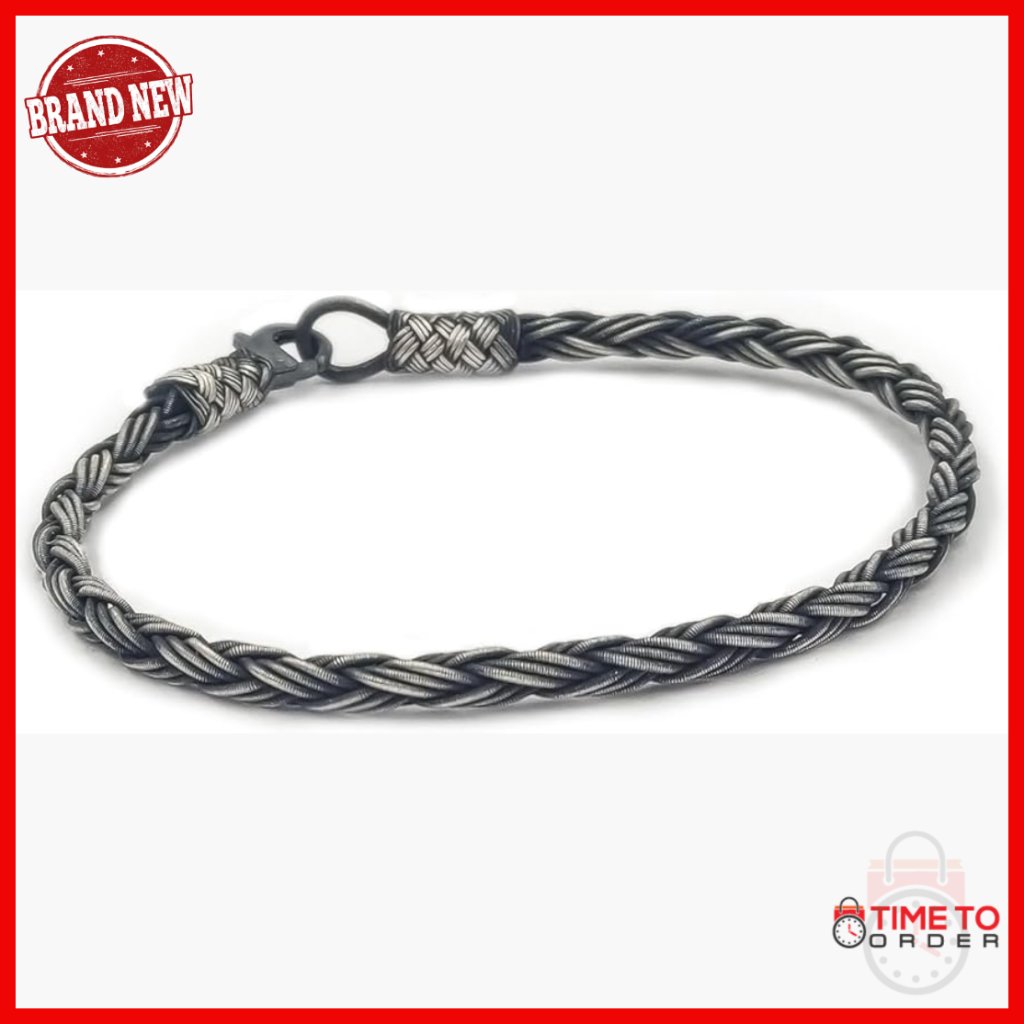 Handmade Sterling Silver Viking Bracelet, 8 Inch Unisex Link